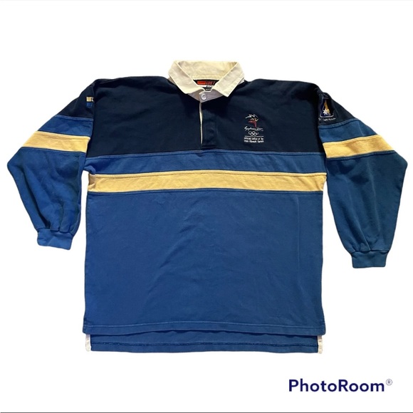 Sydney Olympics 2000 Line 7 Team Australia Vintage Polo Embroidered Sz M - Picture 1 of 6